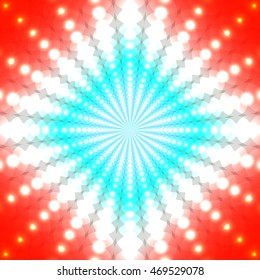 Beautiful blue, white and red background from the set of ordered circles
