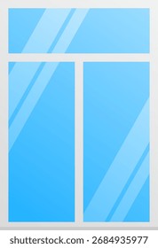 Beautiful blue window frame illustration