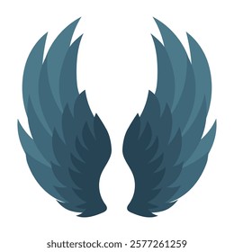 Beautiful blue wings with a gradient. Isolated vector illustration for your design