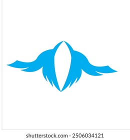 beautiful blue wings logo design