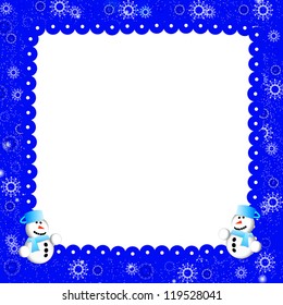 Beautiful blue winter children frame