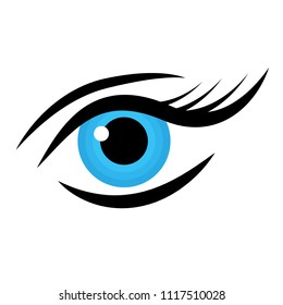Beautiful blue woman eye.concept of beauty icon. vector illustration