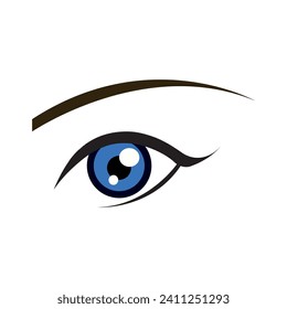 Beautiful blue woman's eye. Vector illustration