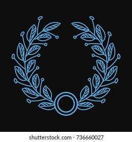 beautiful blue wreaths, vector illustration