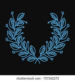 beautiful blue wreaths, vector illustration