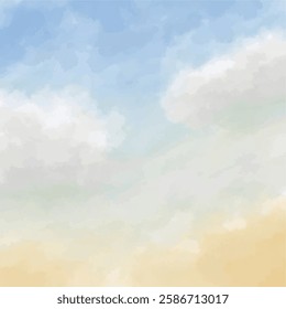 Beautiful Blue and yellow watercolor background