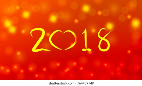 Beautiful blur bokeh lights defocused new year 2018 abstract background.