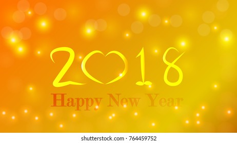 Beautiful blur bokeh lights defocused new year 2018 abstract background.