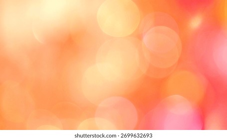 A beautiful blurred bokeh lights background in shades of orange and pink. This soft and dreamy abstract texture is perfect for adding a touch of magic and warmth.