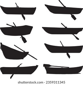 Beautiful boat silhouette vector art.