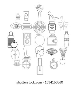 Beautiful body icons set. Outline set of 25 beautiful body vector icons for web isolated on white background