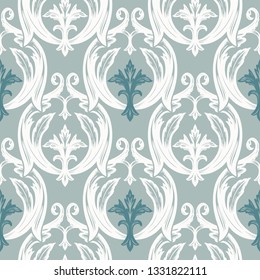 Beautiful bohemian damask seamless ornament. Baroque tattoo style pattern. Classic ornate vector wallpaper, decorative vector art.