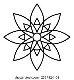 Hermosa Ilustración vectorial de mandala de estilo bohemio.
