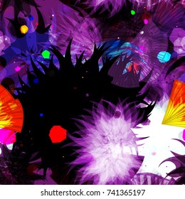 Beautiful boho template with stylized flowers. Colorful seamless texture. Abstract vector background for web page, banners backdrop, fabric, home decor, wrapping