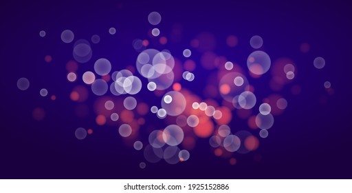 Beautiful bokeh blurred lights vector abstract background with defocused transparent lights effect.