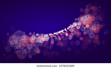 Beautiful bokeh blurred lights vector abstract background with defocused transparent lights effect.