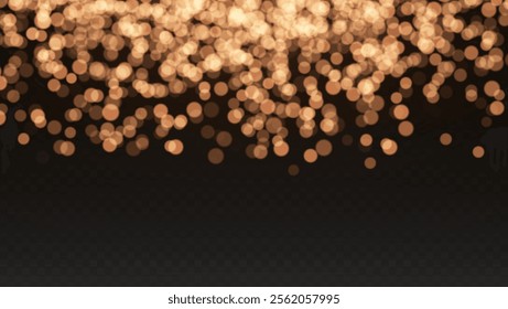 Beautiful bokeh on transparent background, abstract bokeh background, modern abstract background. Christmas background. Concept for your design. Vector illustration