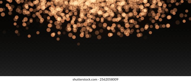 Beautiful bokeh on transparent background, abstract bokeh background, modern abstract background. Christmas background. Concept for your design. Vector illustration