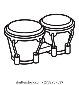 A beautiful bongo drum illustration vector coloring page