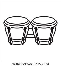 A beautiful bongo drum line art coloring book