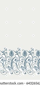 Beautiful border in several layers. Seamless vector ornament in gentle tones.  