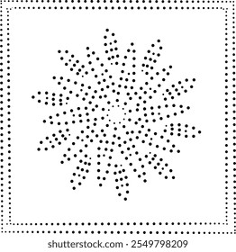 Bela bordada preta pontilhada abstrato padrão de design floral.  Pode ser usado como almofada, tecido, bordados, tapete, padrão de cortina ou para criar padrões repetitivos para papel de parede, embrulho de presente etc.