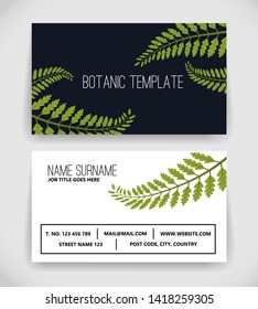 Beautiful Botanic Business Card Template vector