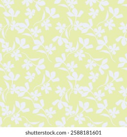 Beautiful botanical floral illustration allover repeat design for digital printing for all digital textile design