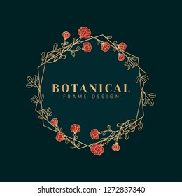 Beautiful botanical frame design mockup