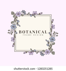 Beautiful botanical frame design mockup
