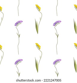 Beautiful botanical pattern, floral background with statica. Limonium plant.