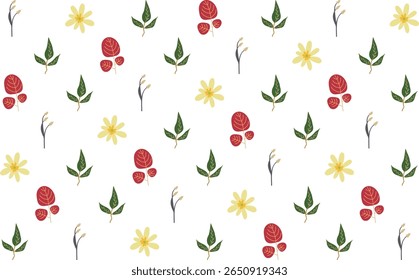 Beautiful botanical pattern illustrations with a modern aesthetic, suitable for surface design, stationery, and textile use illustration