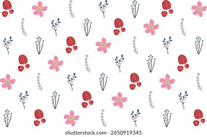 Beautiful botanical pattern illustrations with a modern aesthetic, suitable for surface design, stationery, and textile use illustration