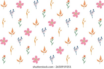 Beautiful botanical pattern illustrations with a modern aesthetic, suitable for surface design, stationery, and textile use illustration