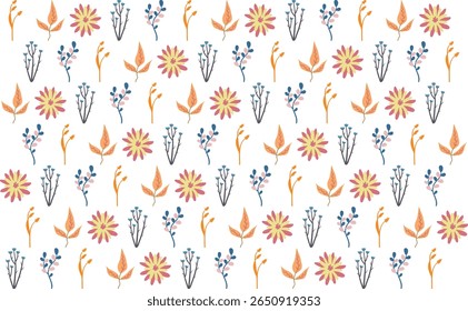 Beautiful botanical pattern illustrations with a modern aesthetic, suitable for surface design, stationery, and textile use illustration