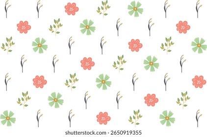 Beautiful botanical pattern illustrations with a modern aesthetic, suitable for surface design, stationery, and textile use illustration