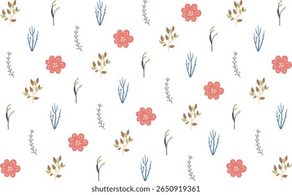Beautiful botanical pattern illustrations with a modern aesthetic, suitable for surface design, stationery, and textile use illustration