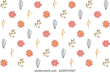 Beautiful botanical pattern illustrations with a modern aesthetic, suitable for surface design, stationery, and textile use illustration