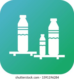 Beautiful Bottles Shelf Glyph Vector Icon