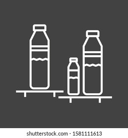 Beautiful Bottles Shelf Line Vector Icon