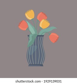 a beautiful bouquet in a colored vase as a gift for a postcard or for a holiday to decorate the house