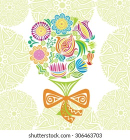 Beautiful bouquet of flowers vector illustration