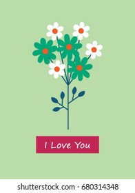beautiful bouquet greeting card