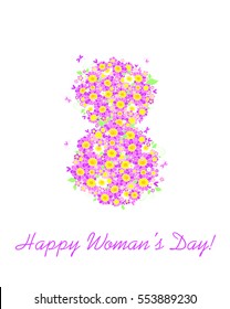 Beautiful bouquet with pink daisy for 8 March