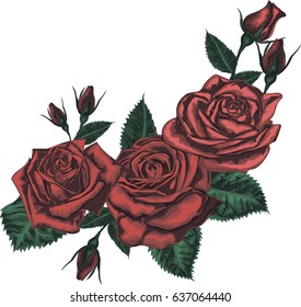 Hermoso ramo rosas rojas