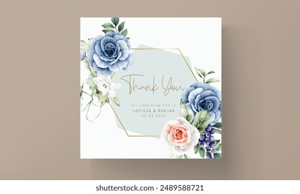 beautiful bouquet of rose flowers and grapes invitation card