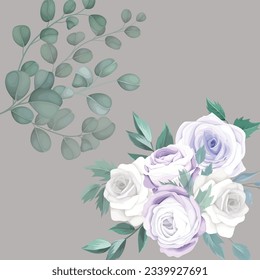 beautiful bouquet roses flower and eucalyptus leaves
