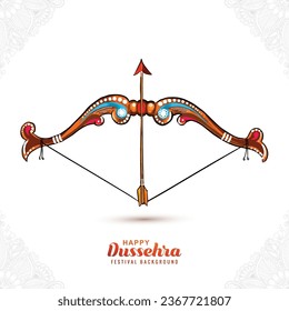 Beautiful bow and arrow of rama in happy dussehra card holiday background