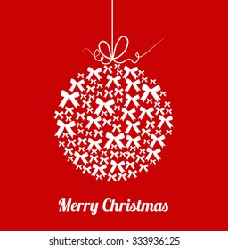 Beautiful bow Christmas decoration. Vector.