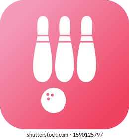 Beautiful Bowling Glyph Vector Icon